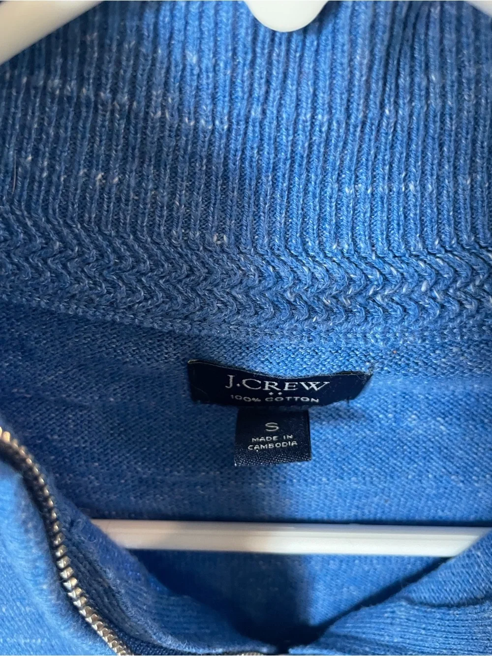 J. Crew Bright Blue Half-Zip Sweater